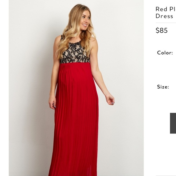 red and black maternity dress